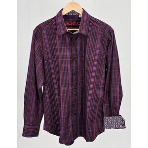 Robert Graham L Classic Fit Red Check Contrasting Cuff Button Front Shirt